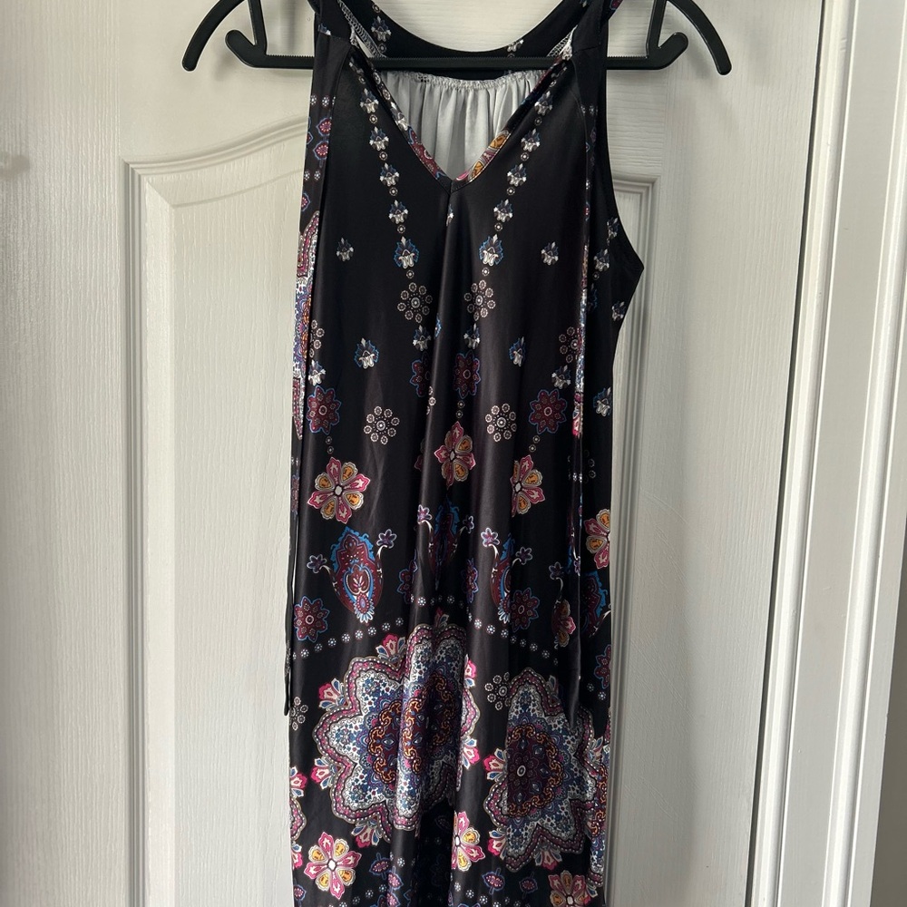 Floral Black Sleeveless Dress